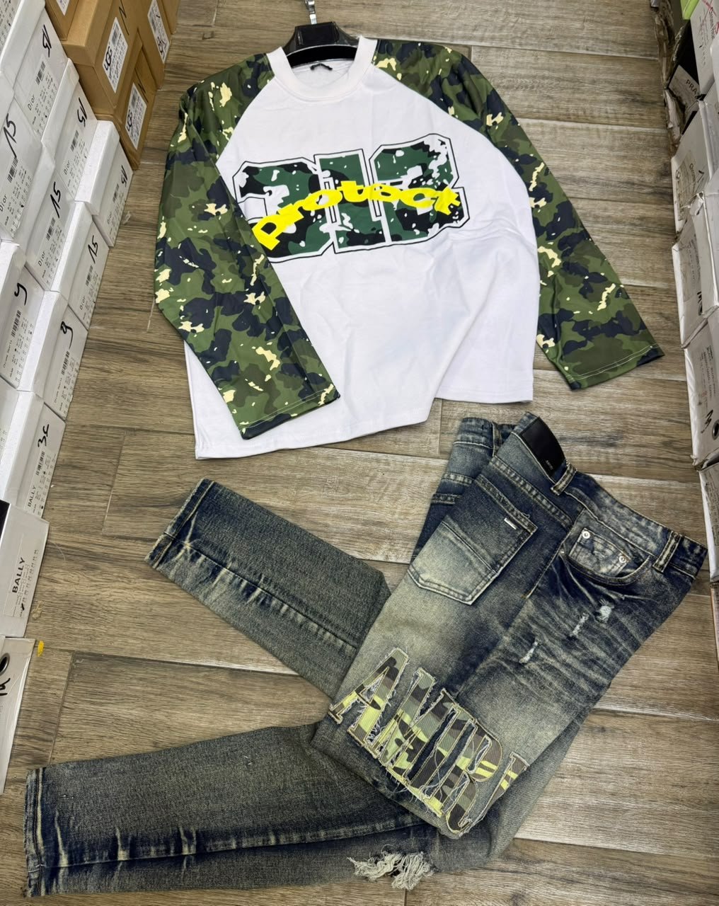 Drip combo. Amiri jeans-Long sleeve shirt