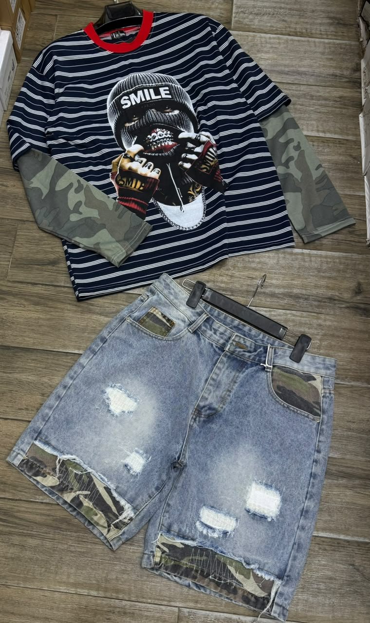 Drip combo. Vintge shirt and short pants