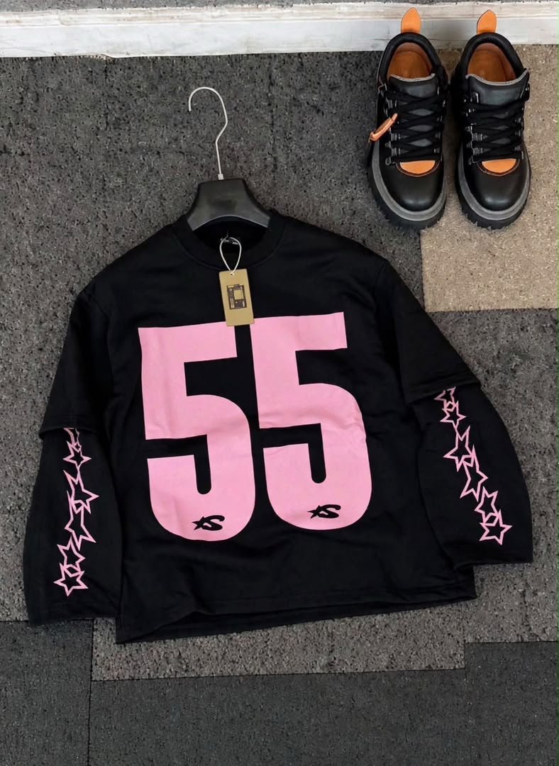 Black and pink long sleeve shirt