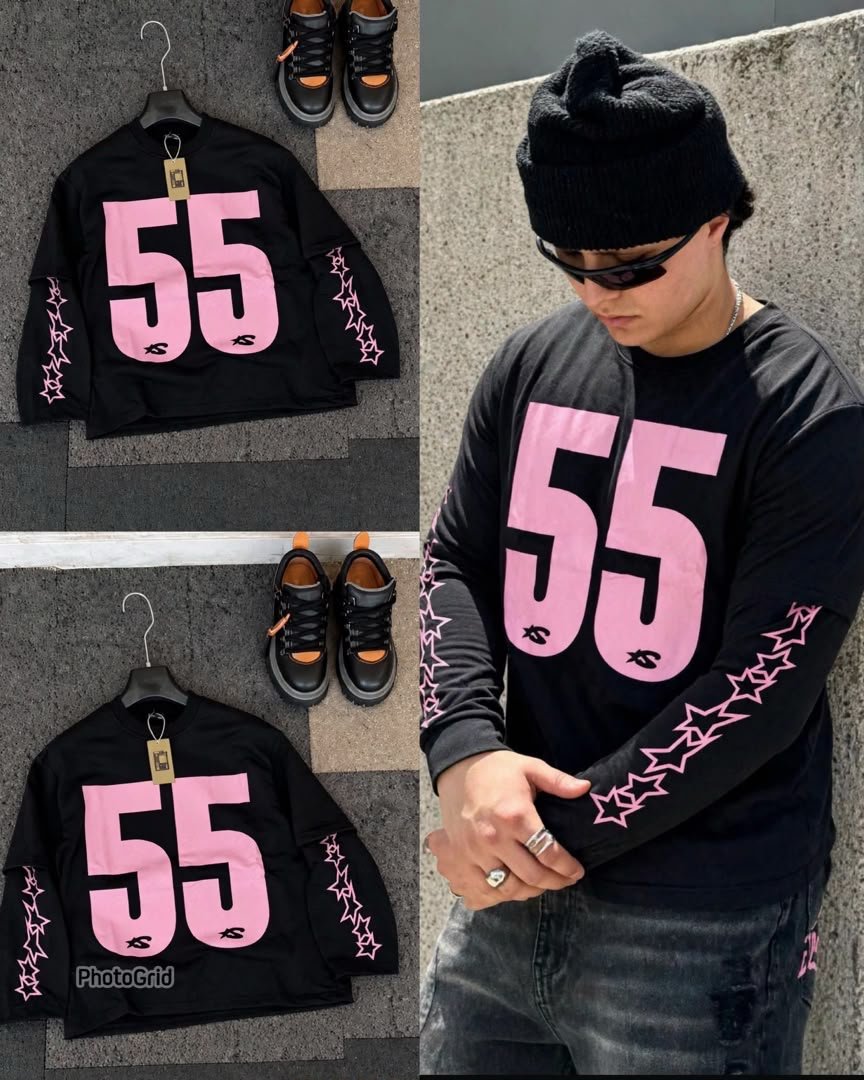 Black and pink long sleeve shirt
